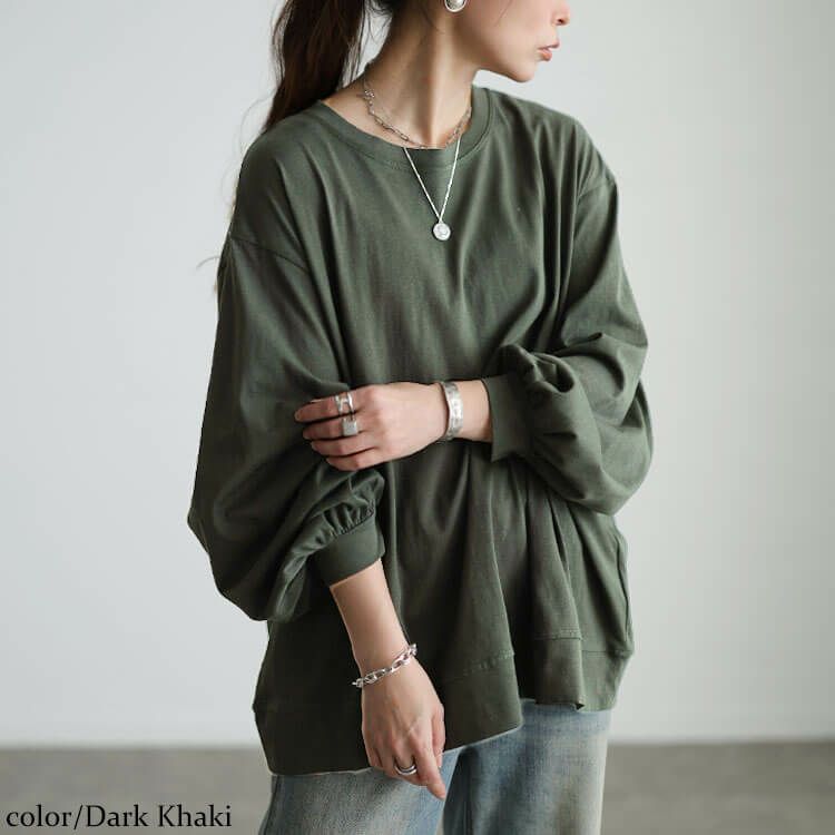 大きいサイズ レディース スラブオーバーサイズプルオーバー