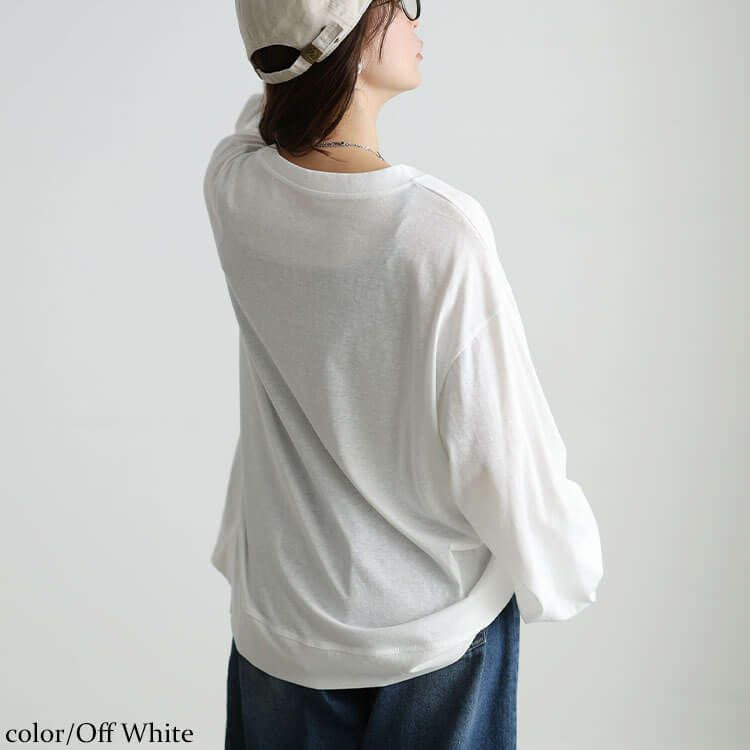 大きいサイズ レディース スラブオーバーサイズプルオーバー オフホワイト