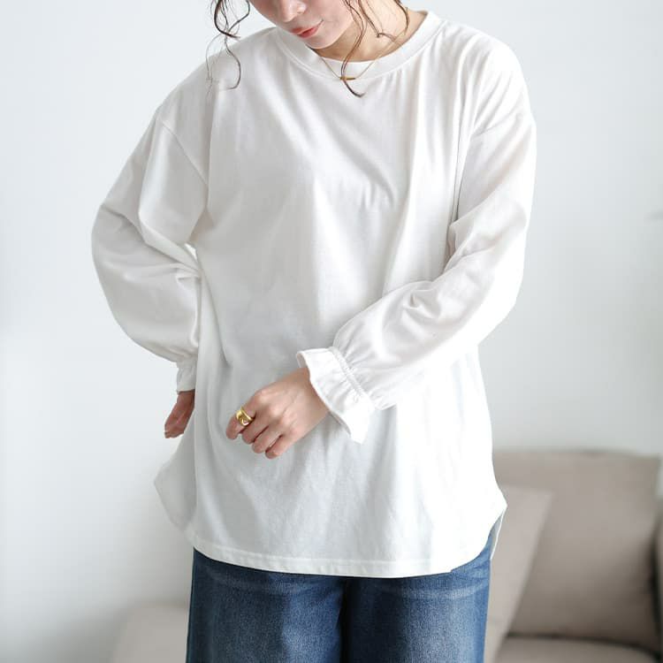 大きいサイズ レディース 脇シャーリングベスト＆キャンディスリーブロンT2点セット