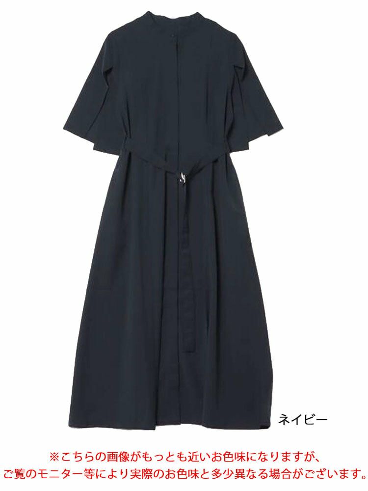 大きいサイズ レディース ケープスリーブベルトワンピース