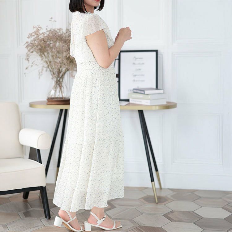 大きいサイズ レディース ピンクタックプリーツワンピース