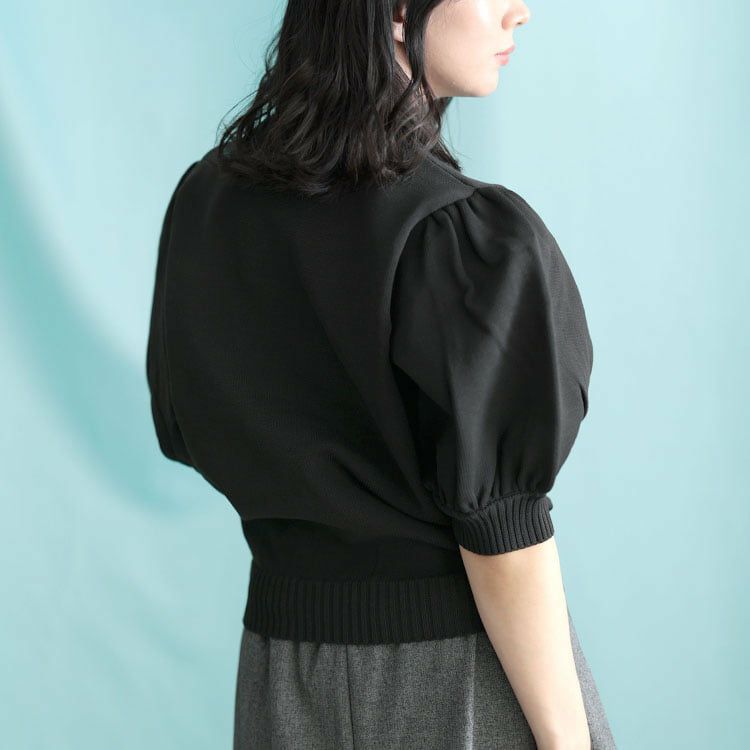 大きいサイズ レディース パフスリーブニットトップス