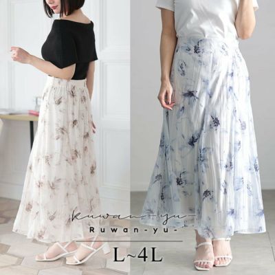 大きいサイズ レディース 花柄プリントスカート