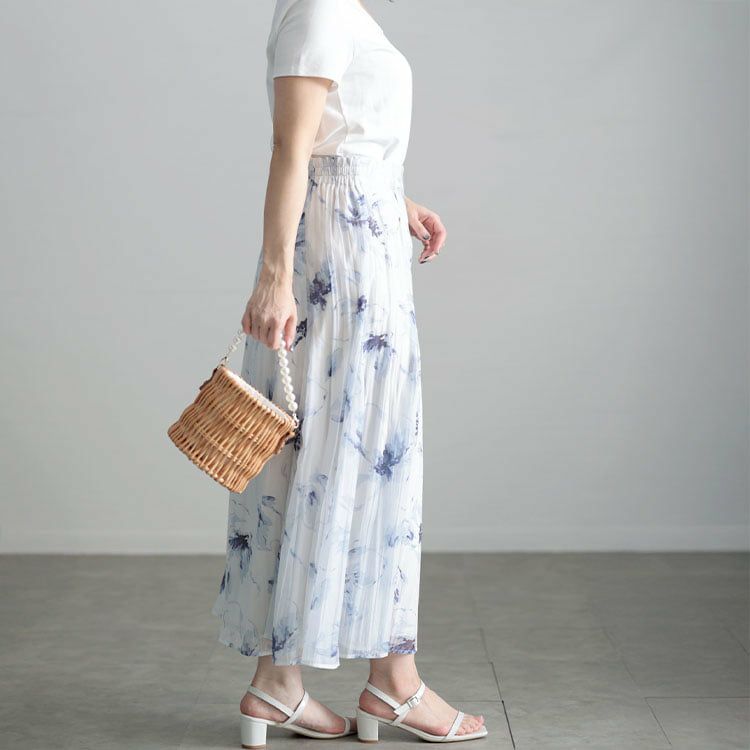 大きいサイズ レディース 花柄プリントスカート