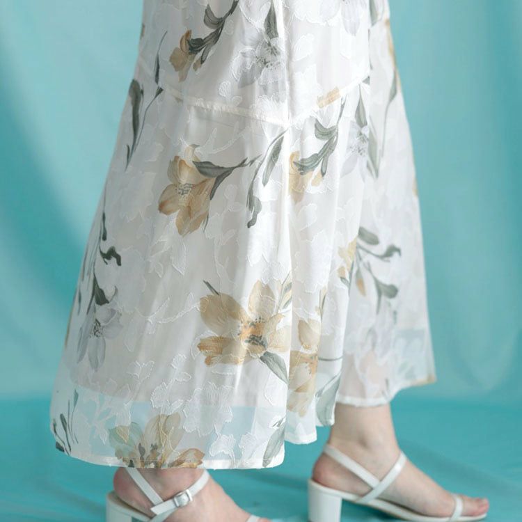 大きいサイズ レディース 花柄マーメイドスカート