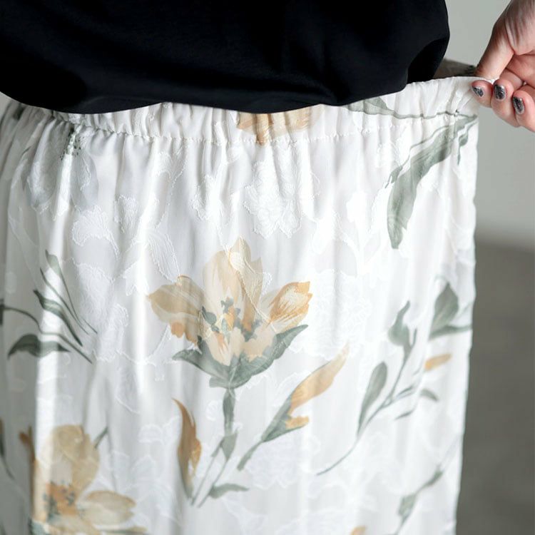 大きいサイズ レディース 花柄マーメイドスカート