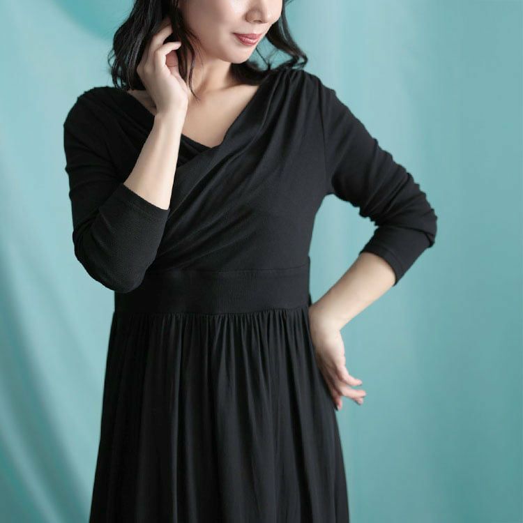 大きいサイズ レディース 2WAYカシュクールフレアワンピース