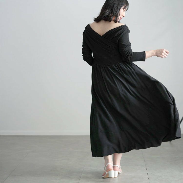 大きいサイズ レディース 2WAYカシュクールフレアワンピース