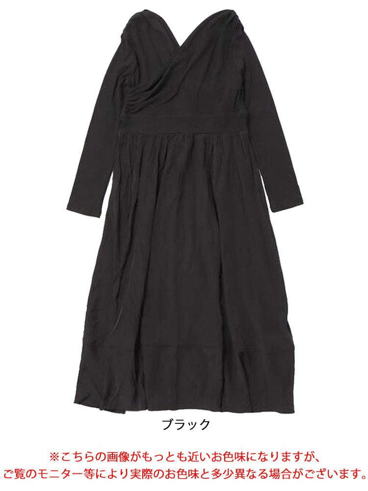 大きいサイズ レディース 2WAYカシュクールフレアワンピース