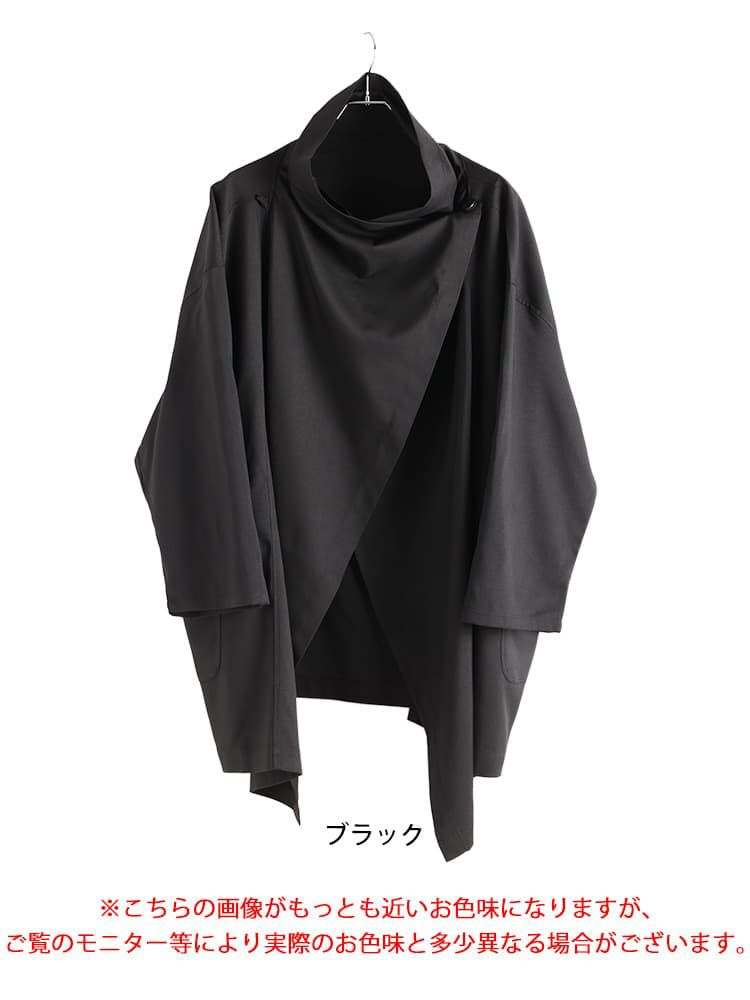 大きいサイズ レディース ルーズネックオーバーサイズ変形ジャケット