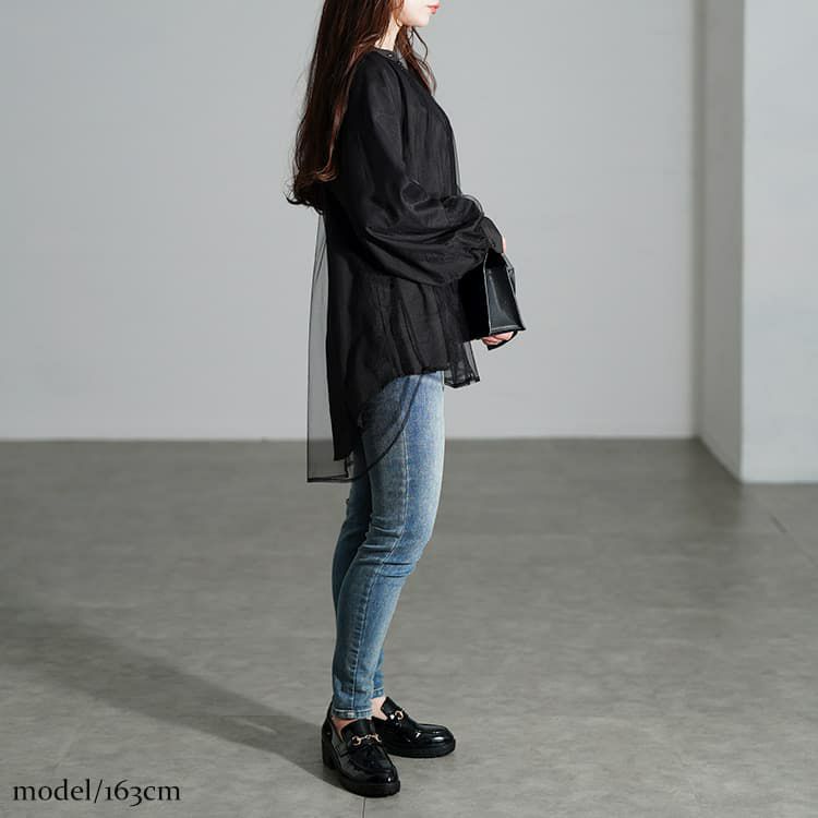 大きいサイズ レディース チュールレイヤードスキッパーチュニック