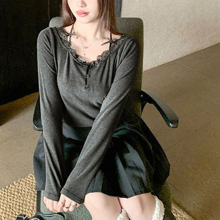 大きいサイズ レディース 肩紐リボンレーストップス