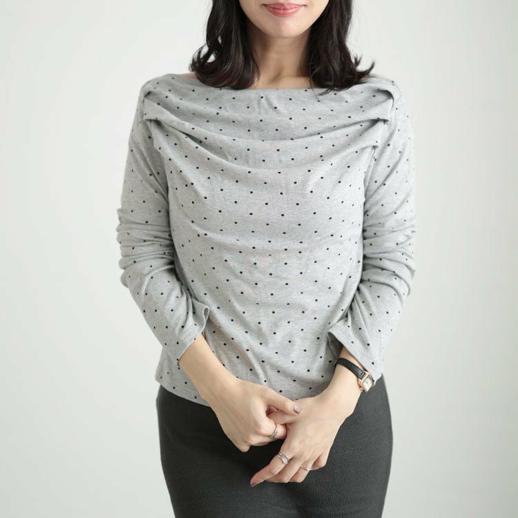大きいサイズ レディース ドットオフショルプルオーバー