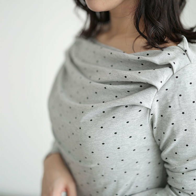 大きいサイズ レディース ドットオフショルプルオーバー