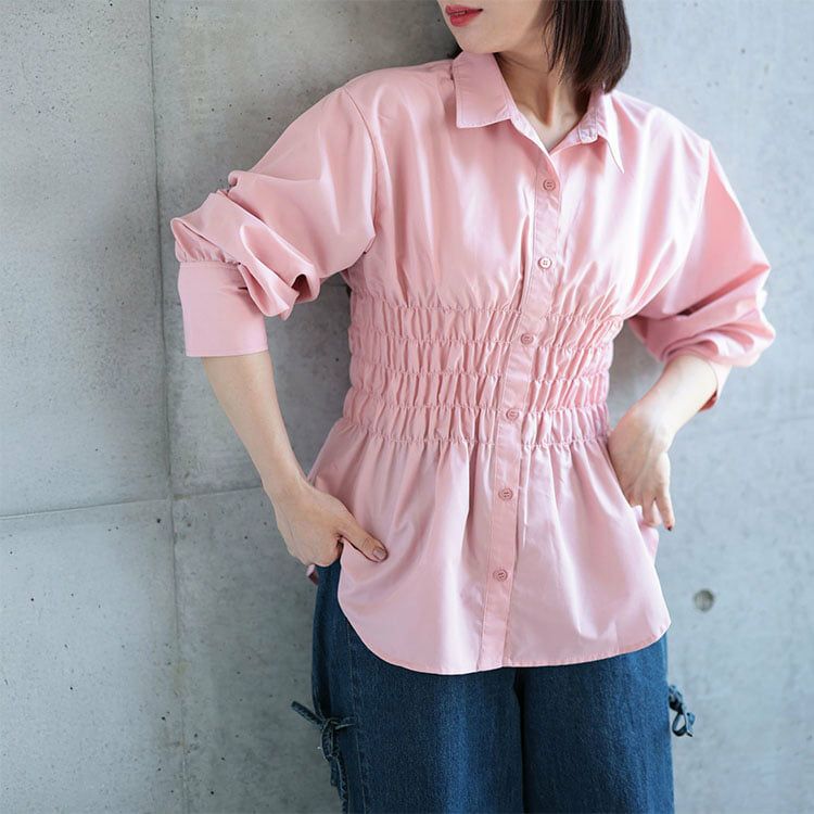 大きいサイズ レディース ブロードシャーリングシャツ