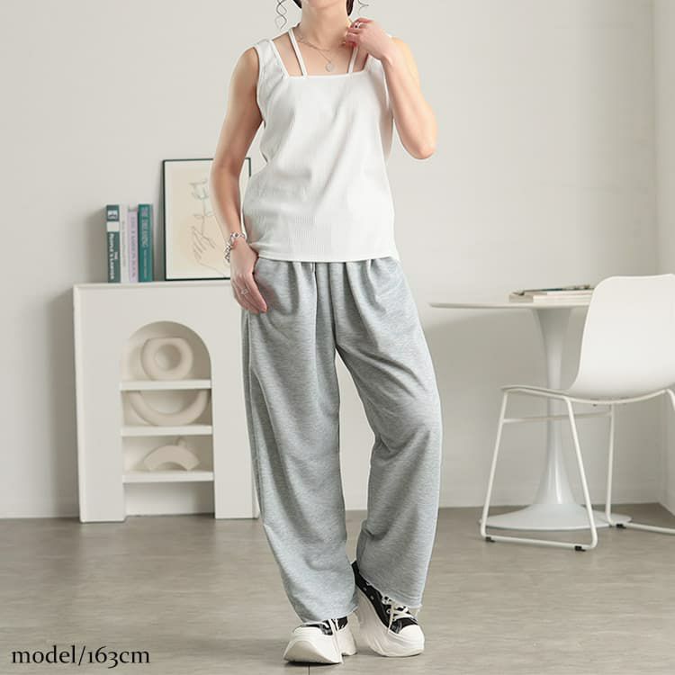 大きいサイズ レディース 前後2wayホルターネックリブタンクトップ