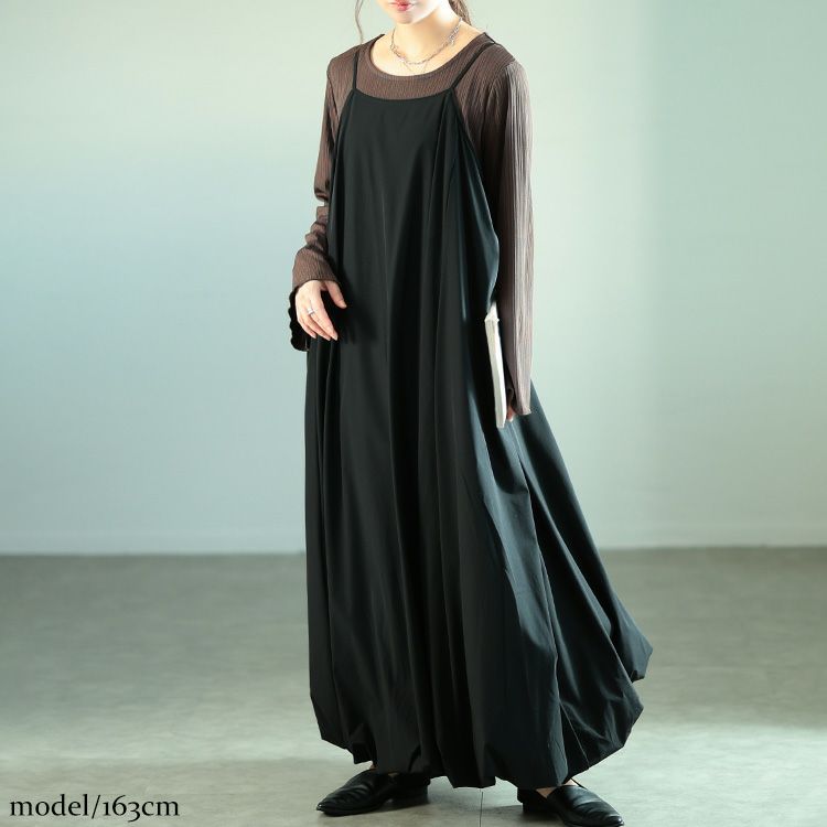 大きいサイズ レディース バルーンキャミソールワンピース