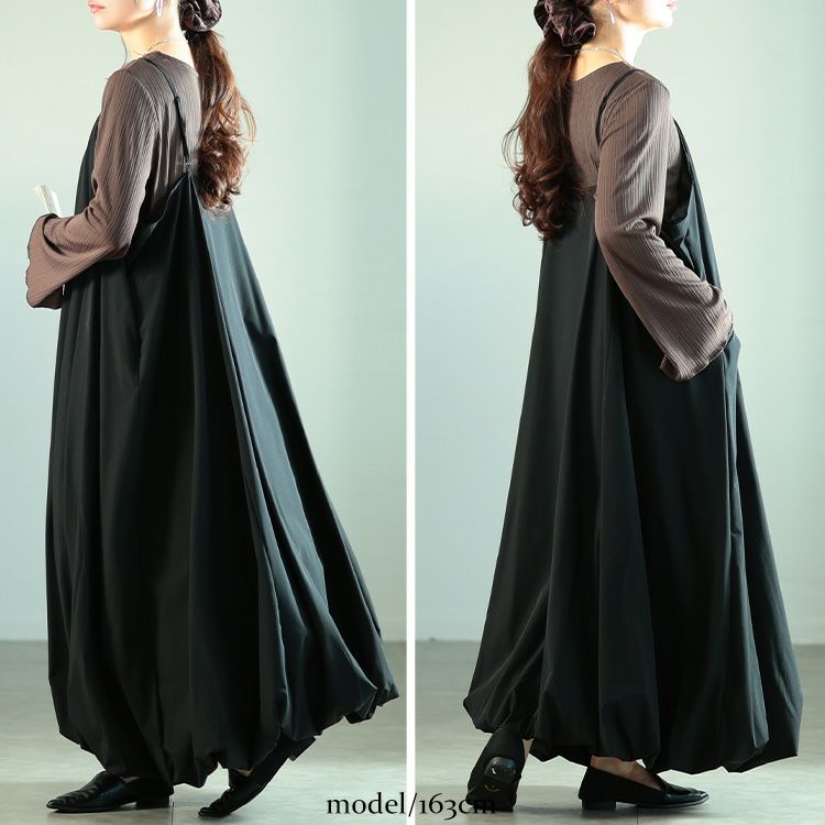 大きいサイズ レディース バルーンキャミソールワンピース