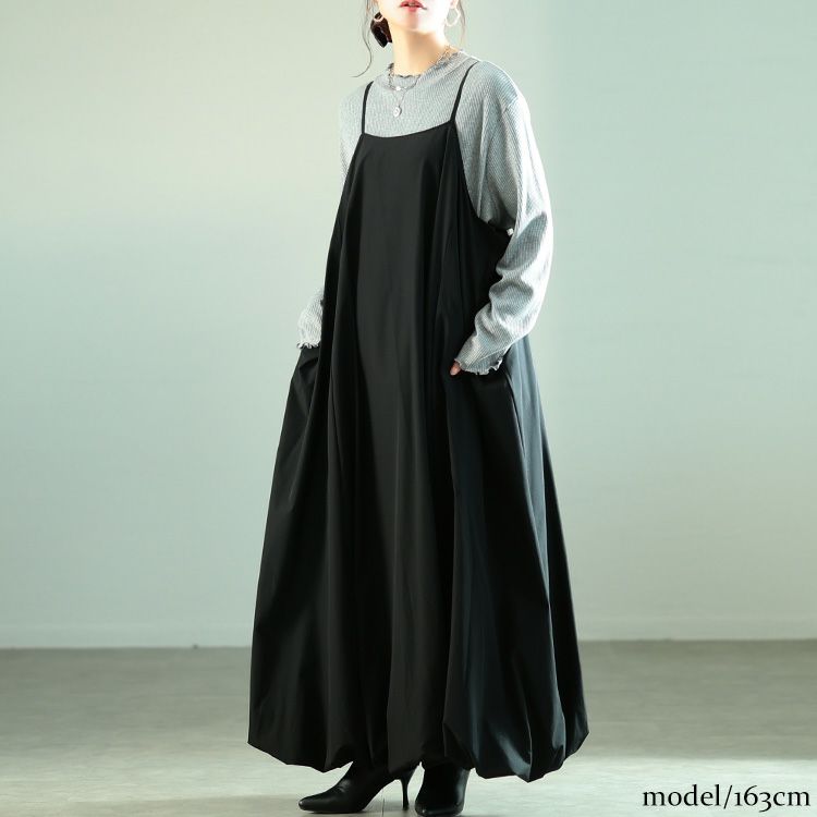 大きいサイズ レディース バルーンキャミソールワンピース