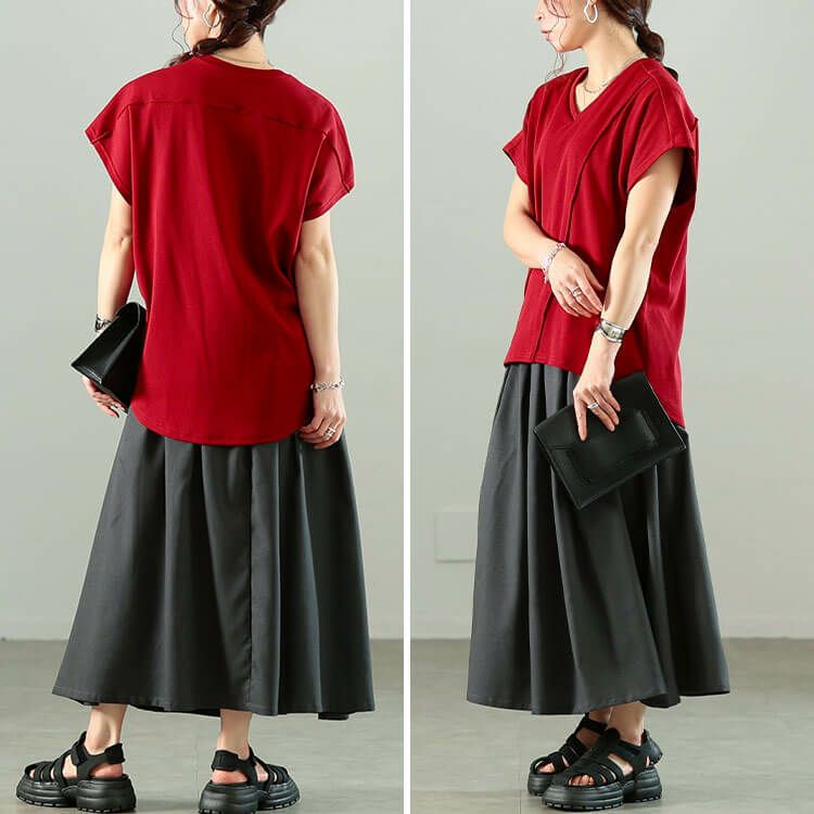 大きいサイズ レディース ドッキングタックワンピース