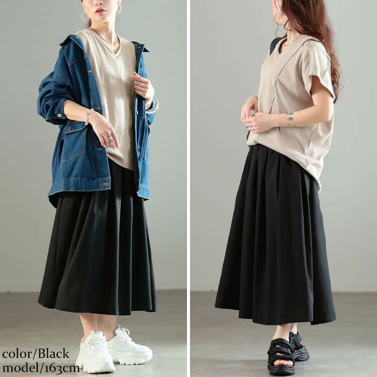 大きいサイズ レディース ドッキングタックワンピース ブラック