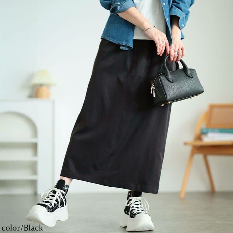 大きいサイズ レディース 接触冷感ストレッチナロースカート