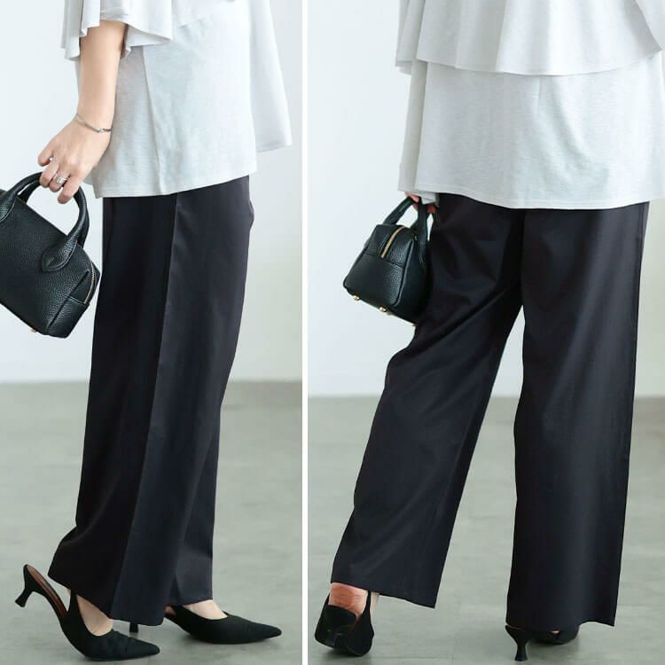 大きいサイズ レディース 接触冷感ストレッチワイドパンツ